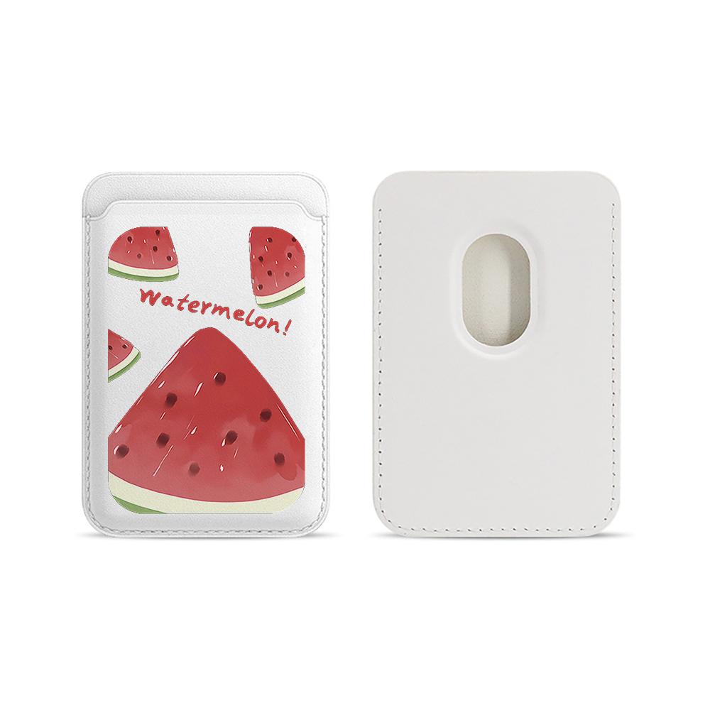 Summer Fruit Watermelon Leather Phone Wallet Case For Magsafe Magnetic Slim Back Pocket Shockproof Durable Stylish Cover