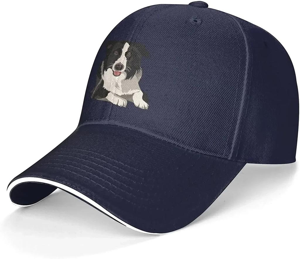 Border Collie Baseballkappe Unisex Damen Verstellbar Schirmmütze Sandwich Papa Hüte Golfhut