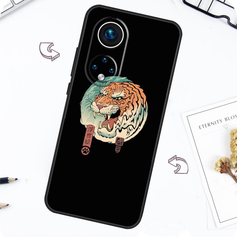 Japanese Ukiyo-e Art Panther Tiger Case For Honor Magic 7 5 6 Pro Honor 200 Pro X9b X9a X8b X8a X8 X9 X9c 50 70 90 Lite Cover