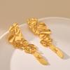 Niche Design Long High-end Earrings Exaggerated European and American Plated 18K Irregular Stud Earrings