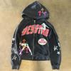 Y2K Retro Oversized Dlouhý Rukáv S Kapucí Mikina S Digitálním Potiskem - Streetwear Hip Hop Ležérní Pulovr Na Zip Dámský