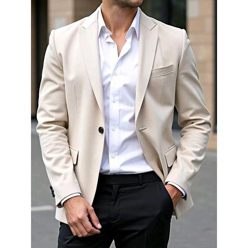 Plamoodporna męska marynarka garniturowa wykonana z włókna poliestrowego do biznesu i wypoczynku, z cyfrowym nadrukiem, fałszywą kieszenią, modna na jesień i zimę