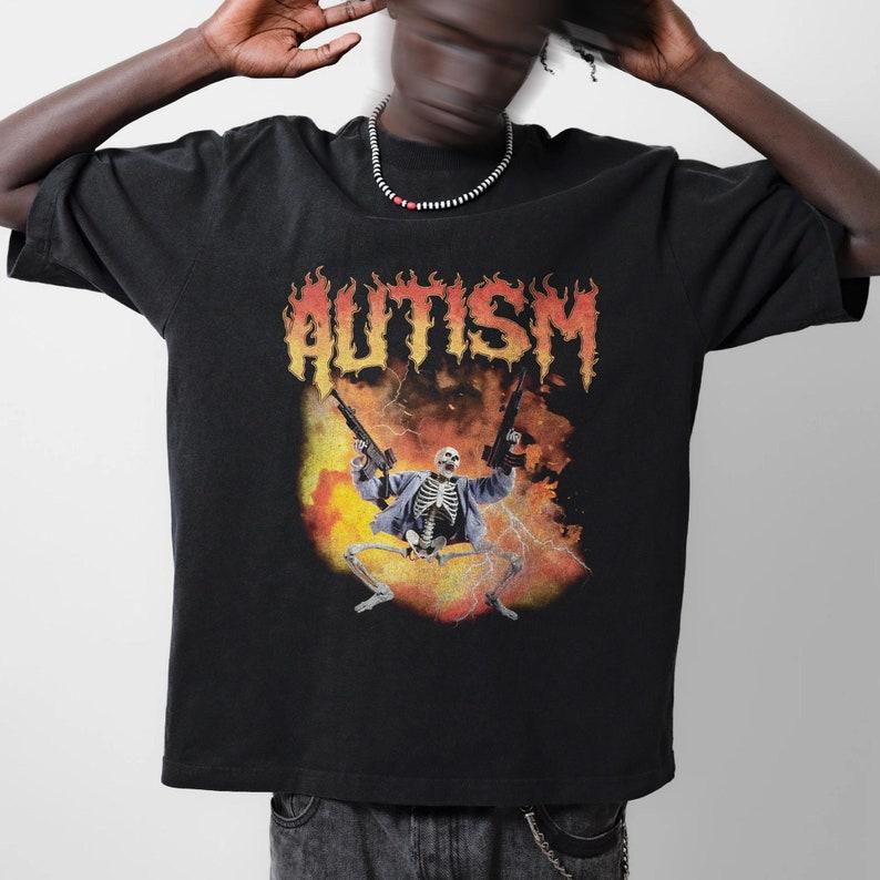 Autistic Funny Skeleton Meme T-shirt Japanese Social Anxiety Graphic Tee Funny Introvert Oversized T Shirt for Unisex WoUnisex