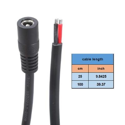 DC5.5x2.5mm Buchsen Stromkabel 16AWG Kupferkerne Für LED-Streifen DVR Netzteil Ersatz