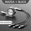 3 In 1 Micro USB Type C Charging Cable Multi Charger Retractable Charger For Mazda 2 Mazda 3 MS Mazda 6 CX-5 CX3 KJS6
