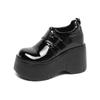 Versatile Fashion Muffin Shoes New Platform Inner Height Increase Women's Black Single Shoes