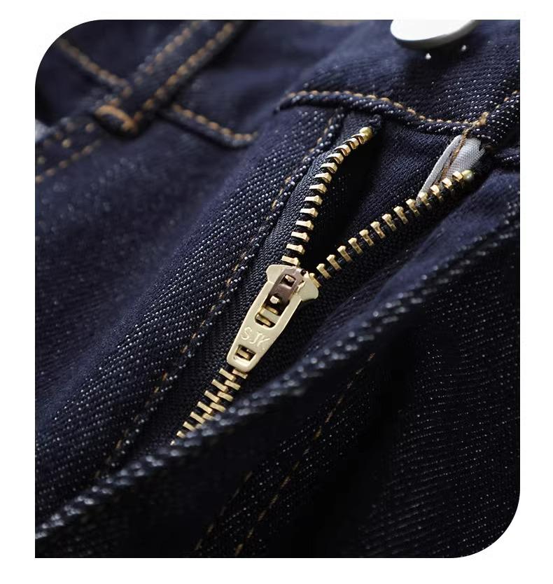 Women's High-Waisted Retro Denim Blue Cropped Wide-Leg Jeans, 2025 Spring/Autumn Collection