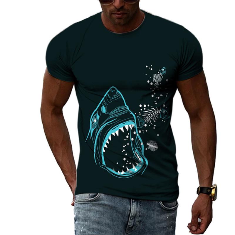 Vintage T Shirt Men/Woman Short Sleeve 3D Fish Print Top 2023 Oversized Clothes O Neck Casual Tee Male T-Shirt Streetwear