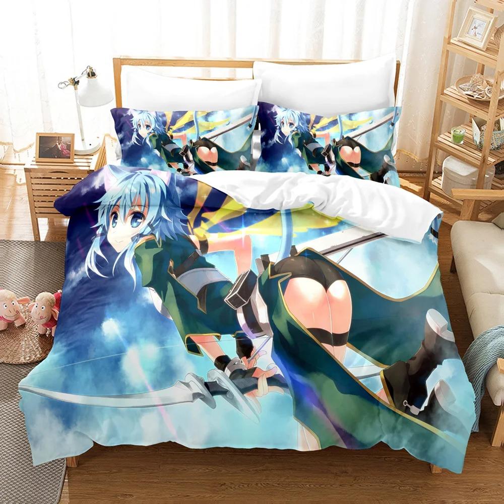 3D Print Anime Sword God Domain Bedding Sets Duvet Cover Set With Pillowcase Twin Full Queen King Bedclothes Duvet Cover
