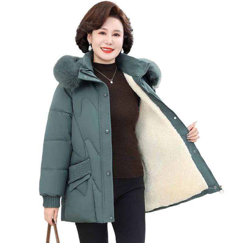 ROMON Women's Mid-Length Quilted Winter Puffer Coat