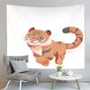 Cartoon Tiger Tapestry Cute Big Eyes Pink Paws Tiger Cub Tapestry Art Home Living Room Bedroom Decor Tapestries for Girls Boys