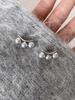 Smile Arc Silver Needle Curve Pearl Simple Versatile Personality Advanced Sense Minimalist Earrings Women