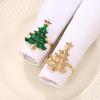 Christmas Napkin Rings 4Pcs Creative Xmas Tree Shape Dining Table Decor for Home Kitchen New Year Holiday Gathering
