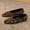 Vintage Niche Leopard Print Flat Ballet Shoes Single Shoes Women's Spring 2025 New Fashion Small Square Toe Mary Jane Shoes