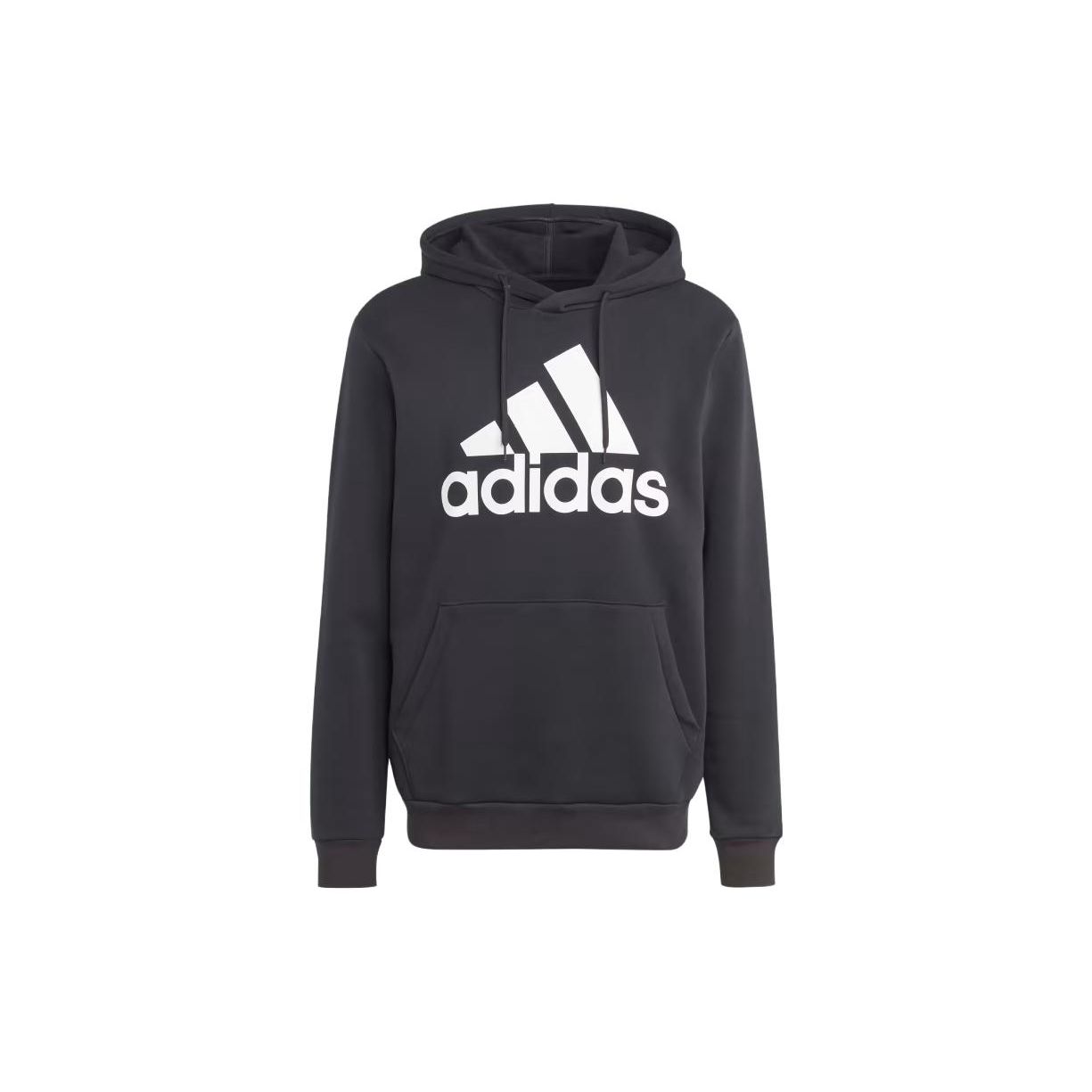 adidas Men s Essentials Fleece Big Logo Hoodie Black/White IB4024 S