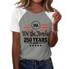 Women Fashion Printed T Shirt USA We The People 250 Years 2026 Graphic Tee Casual Short Sleeve Top Soft Comfortable Fit