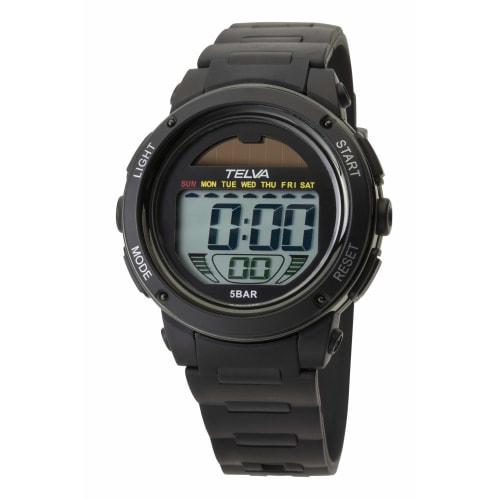 Klefer Men's Digital Solar Watch, Waterproof, Multi-Function, Urethane Strap, TE-D192-BK, Black