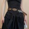 Retro Women Belt Bohemia Style Alloy Imitation Leather Waist Chain Dresses Shirts Tops Waist Belt Clothing Accessory