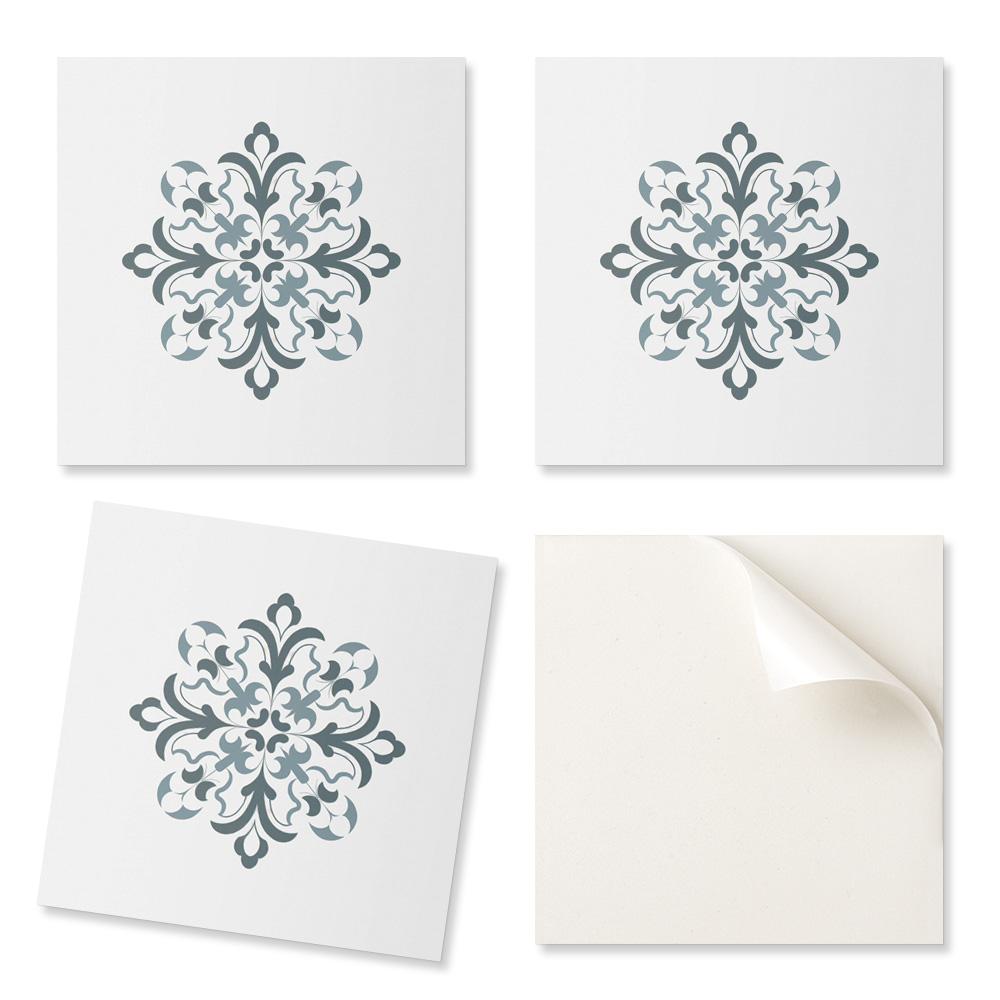 Pack of Vinyl Tiles with Printed Floral Pattern in Symmetry 20x20x20 cm