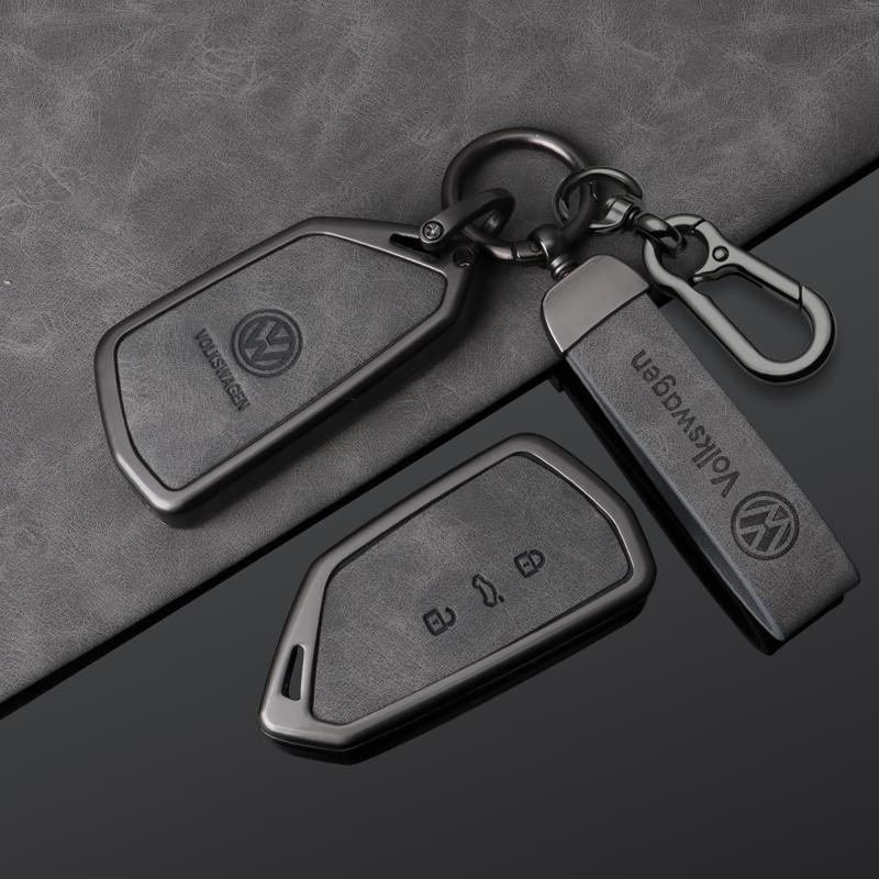 Legierung Leder Auto Schlüsselhülle Vollabdeckung Schale Für VW Volkswagen ID.3 ID.4 Golf 8 2022 2023 MK8 Auto Schlüsselanhänger Zubehör