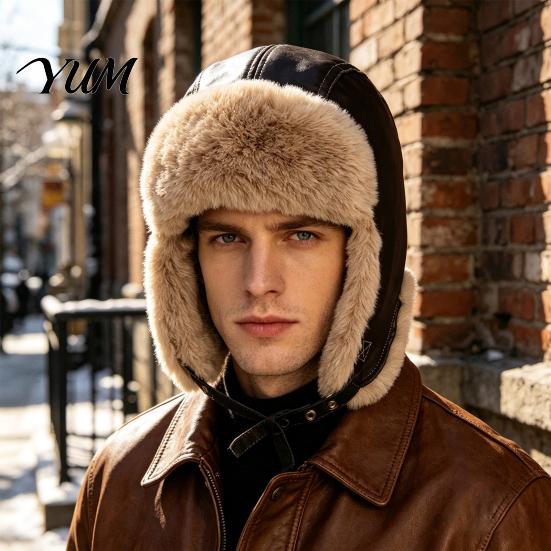 Warm Accessory for Daily Activities Faux Fur Trapper Hat, Winter Ushanka Hat with Ear Flaps, Plush Lining, Windproof Soft Comfortable Fleece
