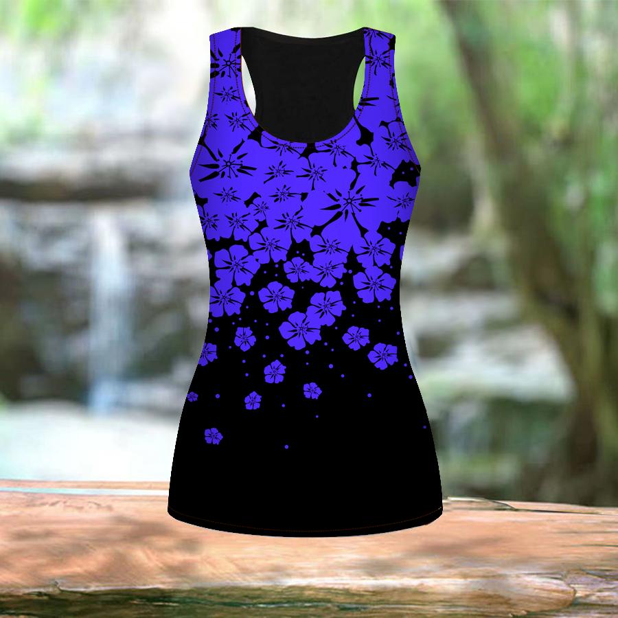 3D Φλοράλ Μοτίβο Γυναικεία Αθλητικά Τοπ Γιόγκα Γυμναστηρίου με Μοτίβο Καλοκαιρινά Αθλητικά Μπλουζάκια Αμάνικα Μεγάλα Μεγέθη