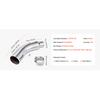 SucceBuy Elbow Exhaust Tip Chrome Turn Down Exhaust Tip w/ Clamp for Truck Car Chrome Structure for High Temperature Resistance
