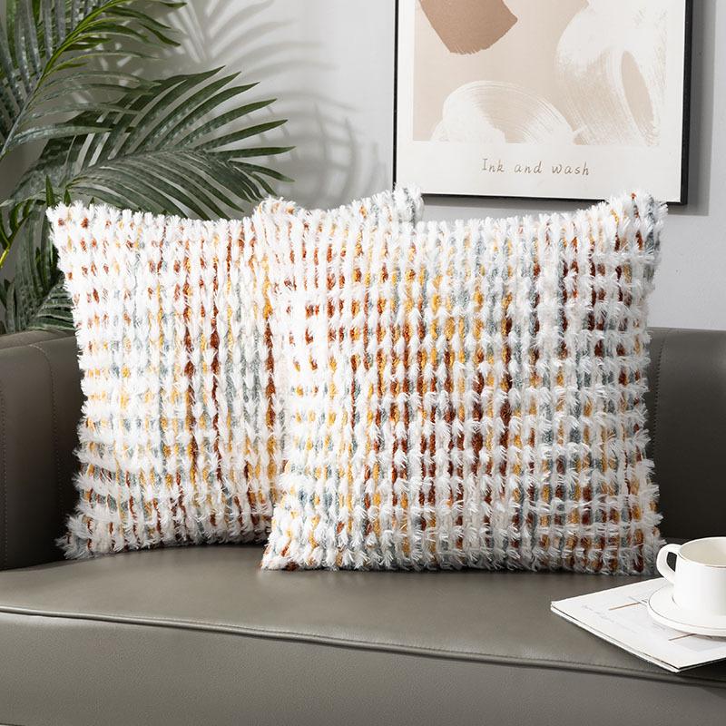 Plush Pillowcase Sofa Cushion Case Nordic Luxury Living Room Bay Window Pillow Cover Back Cushion Decor
