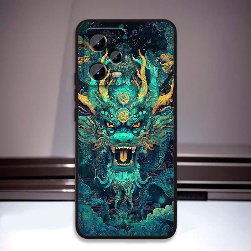 Anime Dragon Design Phone Case For Xiaomi Redmi Note 15 14 13 12 12S 11E 11 11S Pro Plus 4G 5G Black Soft TPU