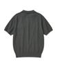 CUZNELLO Cool Cotton Open Collar Short Sleeve Knit_Charcoal