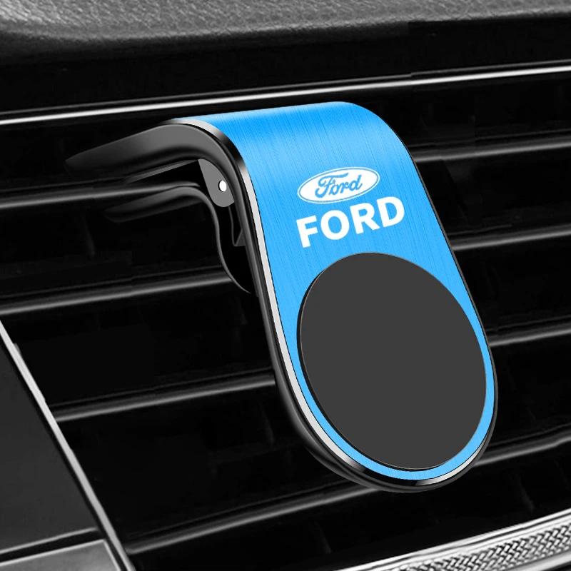 Car Metal Magnetic Phone Holder For Ford Fiesta Fusion Mondeo Mustang Ranger Transit Shelby GT Focus Accessories Car Styling GT9