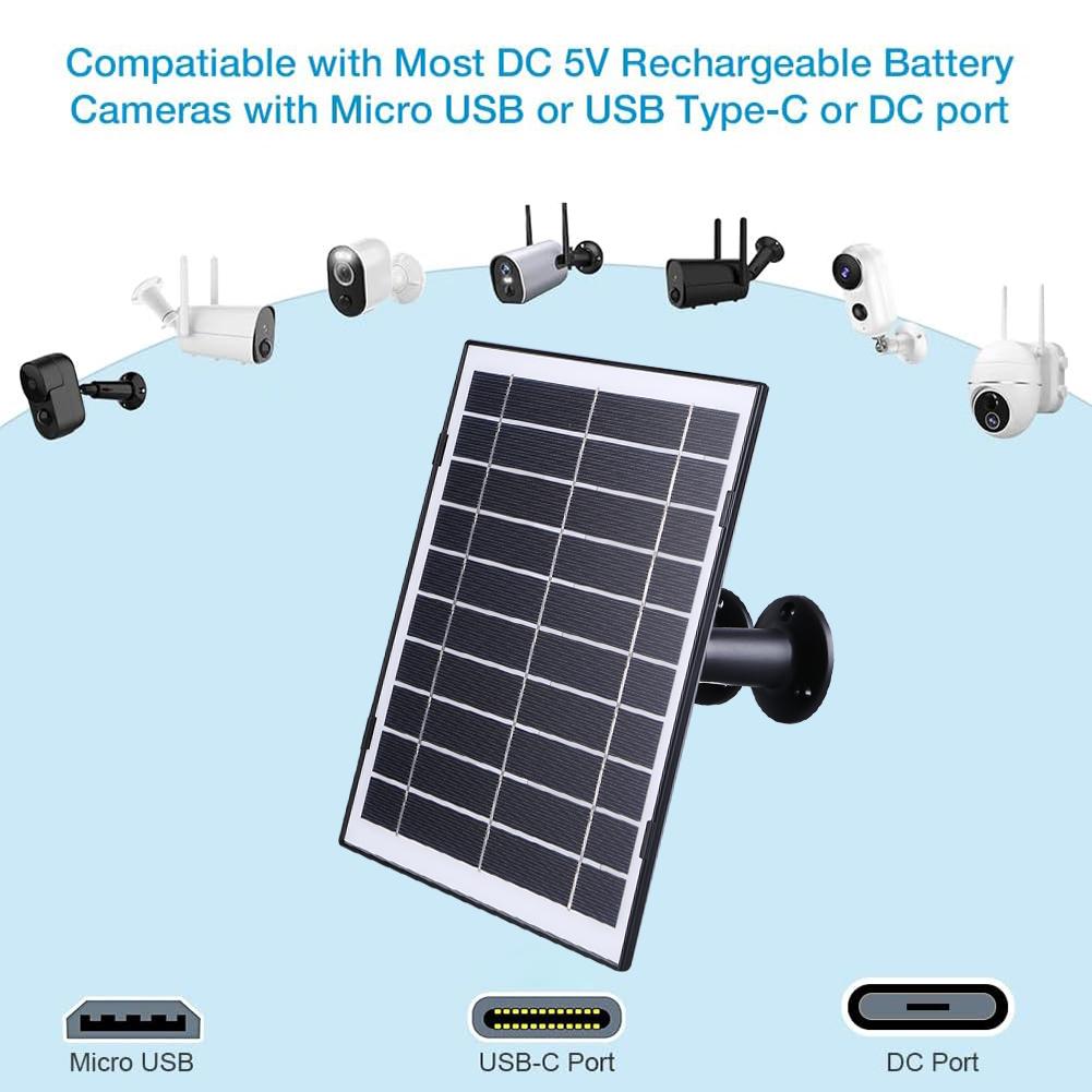 30W Solar Panel for EufyCam/Wyze Security Camera IP65 Waterproof Solar Cell Systems Wall Mount With 9.8ft Charging Cable,1Pack 4