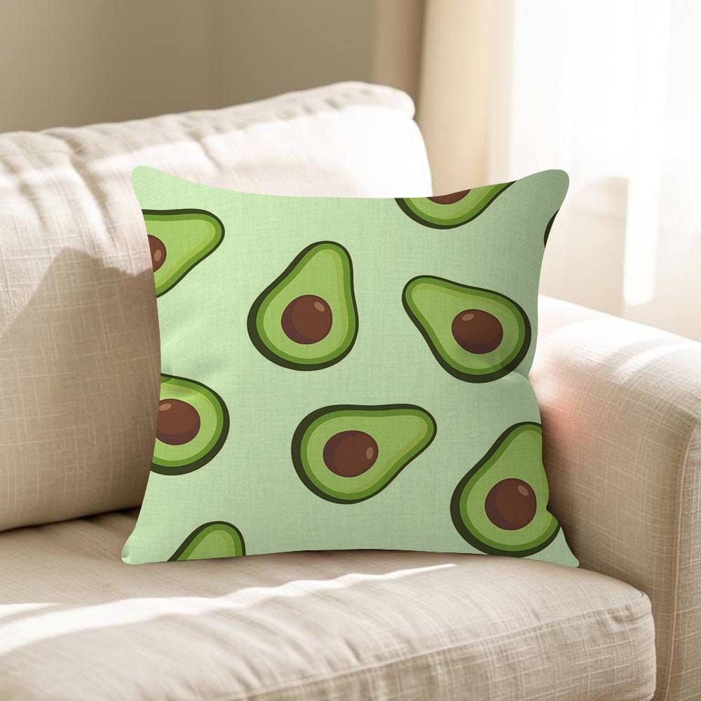 Cool Cartoon Avocado Office Cushion Pillowcase Car Cushion Cover45X45CM Lumbar Pillowcase Sofa Pillowcover