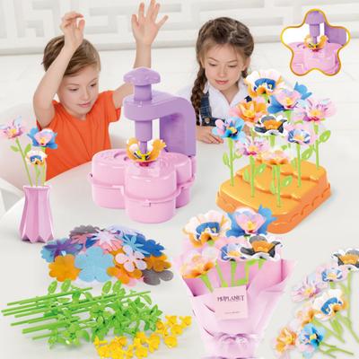 1 Set DIY Kit Buchet Flori din Material Textil Copii Handmade Colorat Confecționare Flori Jucărie Copilași Fetițe Educativ Buchet Floral Arte Meșteșuguri Activități Jucărie