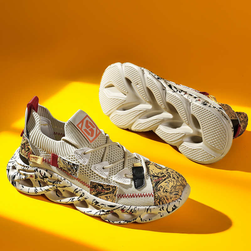 Fashion Without Laces Big Size Boots Size 43 Woven Men's Sneakers 47-48 Size Jogging Shoes Men's Sports Botasky Cosplay Jogging