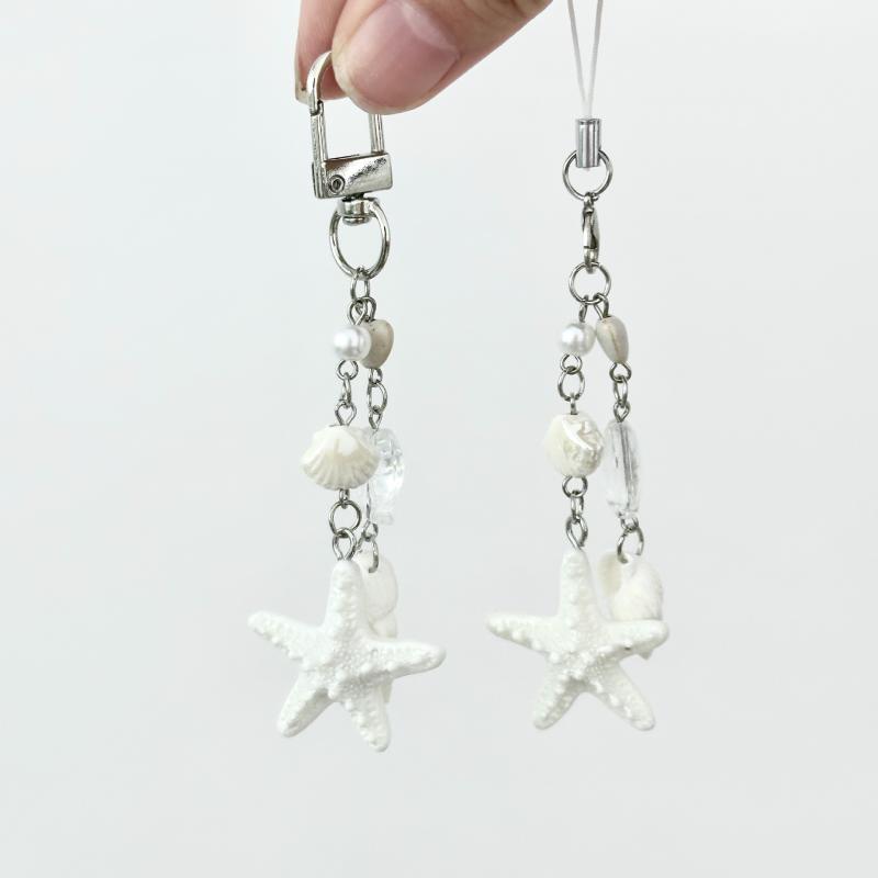 Farbe Muschel Seestern Perle Schlüsselanhänger Rucksackanhänger Handykette Lanyard Cartoon Niedlich Taschenanhänger Dekoration Geschenke