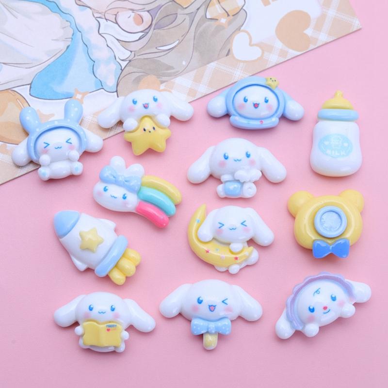 10 Pcs New Mini Kawaii Cartoon Puppy ,Cloud Series Resin Scrapbook Diy Jewelry Children Gift Hairpin Accessories A21