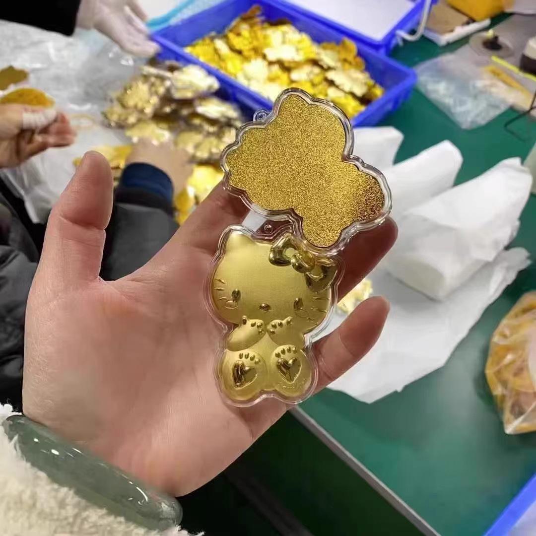 

Подвеска-брелок в виде кошки из чистого золота 999 пробы 20 мг - Мультяшный дизайн La Bu Bu Gold Foil