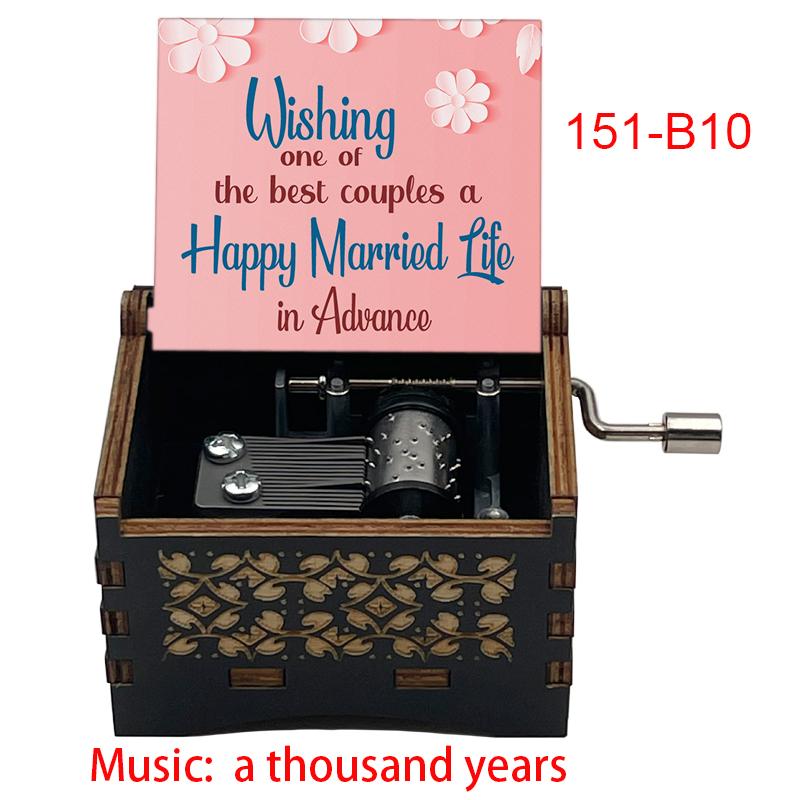 A Thousand Years Melody Popular Wedding BGM Wooden Music Box Famous Movie Hand Operated Movement Lovely Anniversary Couple Gift 3