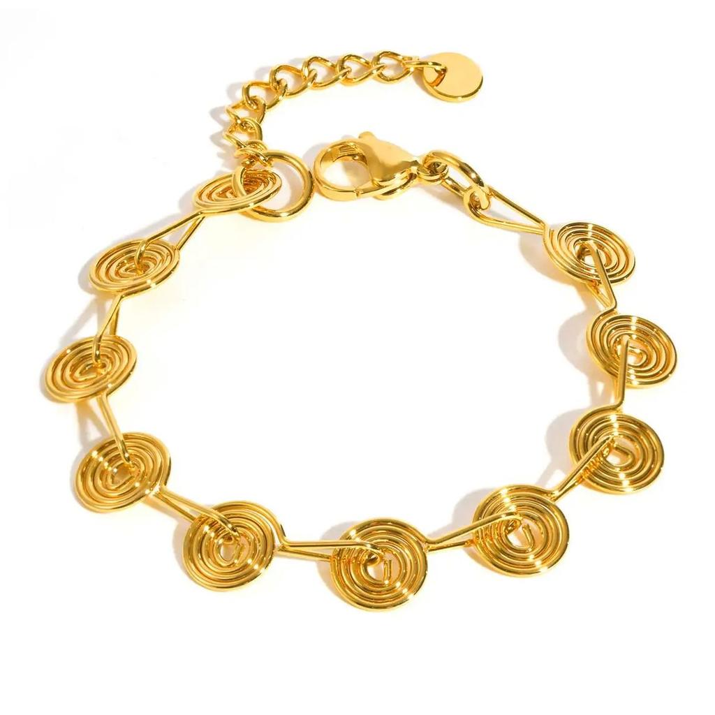 Geometric Spiral Bracelet,Gold Color Women's Stainless Steel Bracelets,Unique Jewelry Gifts