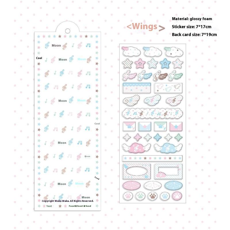 

Cute Cartoon Star Wings Foam Sticker INS Style Stationery Decorative Stickers Kawaii DIY Hand Account Stickers Note Sticker