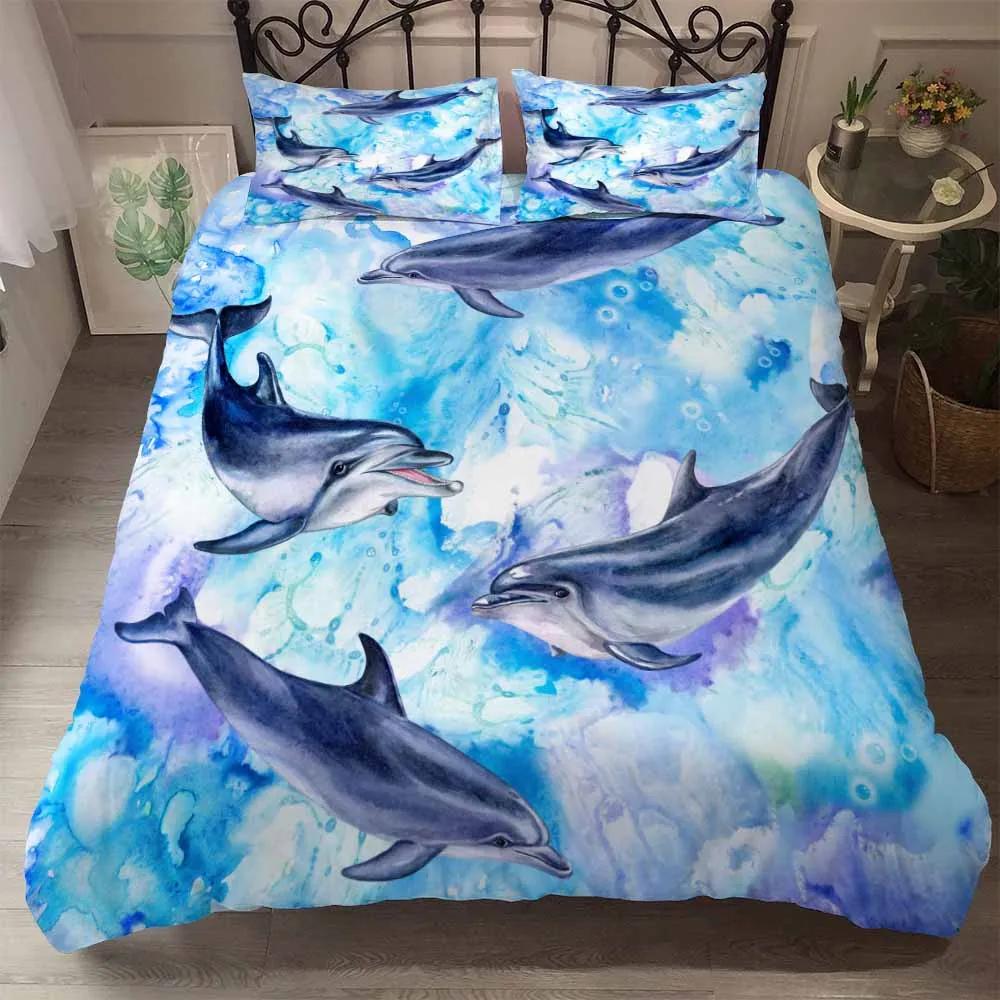 Bedclothes Hot-sale Warm Blue Bedclothes Twin Full Queen King Super King Size Bed Sets 200x200cm Beds Set De Cama 3d