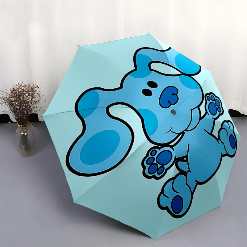 Blue's Clues,Puppy Dog Pals Automatic Folding Umbrella Compact 8 rib Design,Unique Style,Suitable for Everyday Outdoor Use,Perfect Gif