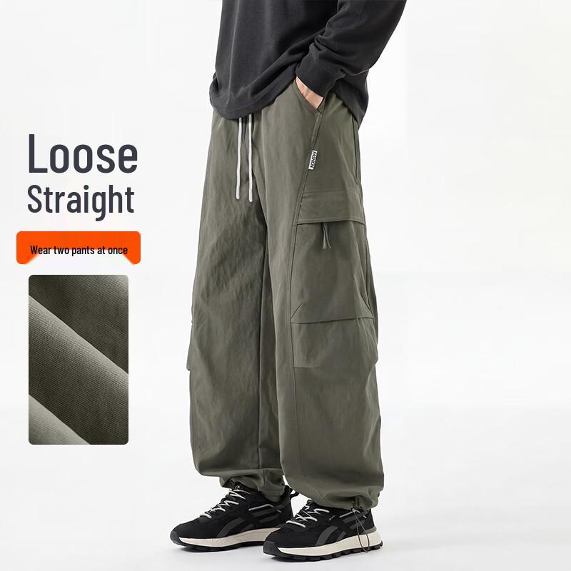 VUUG Men's Summer Loose Multi-Pocket Cargo Pants