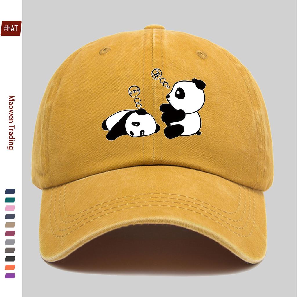 Pc Cute Panda Print Baseball Cap Unisex Design Sun Hat MultiColor Available Papa Cap Comfortable Lightweight Sun Hat Washab