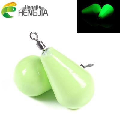 Hengjia Luminous Teardrop Fishing Weights 12G-150G - Glow-in-the-Dark Surf and Float Fishing Accessories