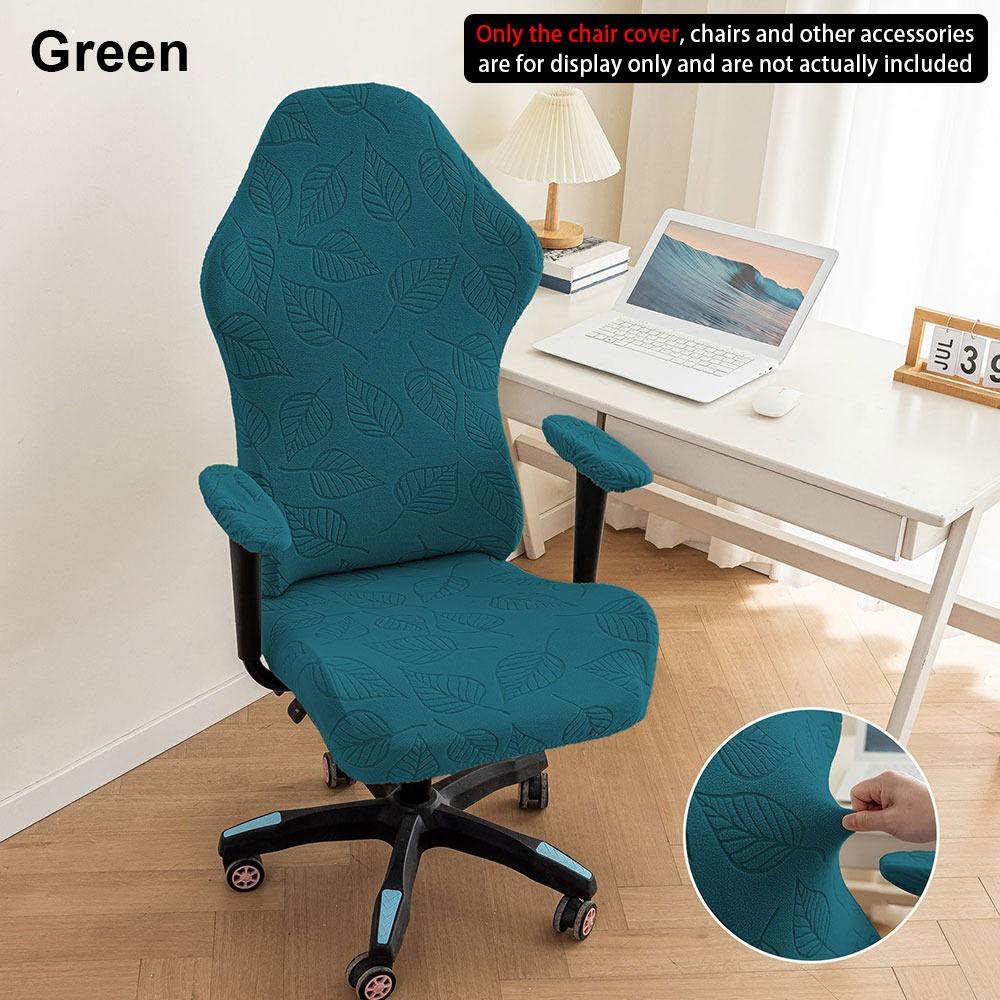 1Set Elastic Stretch Chair Cover Set Office Computer Chair Color Patchwork Gaming Chair Covers Fleece Jacquard