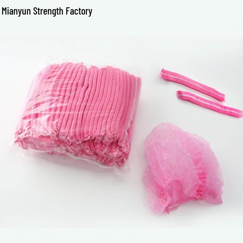 Disposable Black Hairnet Cap - Non-woven Fabric for Industrial Use