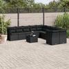 VidaXL Garden Lounge Set 11 Pcs with Cushions Black Wicker 3218245