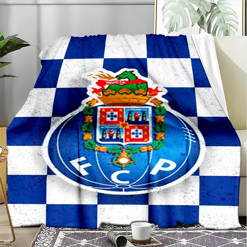 1 Stück FC Porto Design Bedruckte Weiche Flanelldecke Überwurf für Schlafzimmer Wohnzimmer Sofa Camping Reise Fan Geschenke Weihnachtsgeschenke